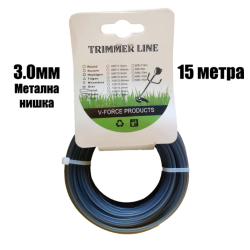 Корда с метална нишка 3.0 – 15м. за храсторез, тример, моторна коса